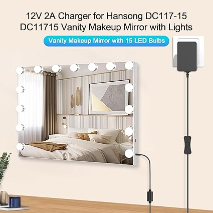 for Vanity Mirror Charger, 12V 2A Power Supply UL Listed Compatible with Hansong DC117-15 DC11715 Va for Vanity Mirror Charger, 12V 2A Power Supply UL Listed Compatible with Hansong DC117-15 DC11715 Va